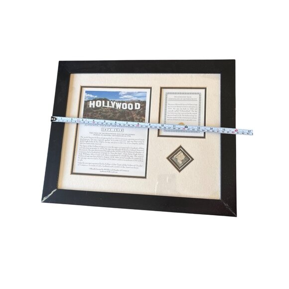 Authentic Hollywood Sign Piece Plaque With Certificate Of Authenticity In Black - Picture 11 of 12